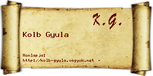 Kolb Gyula névjegykártya