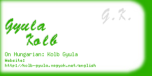 gyula kolb business card